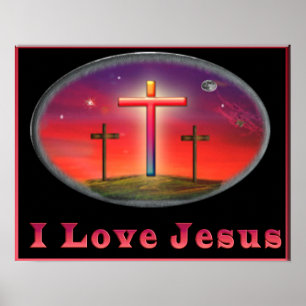 I love Jesus christian poster