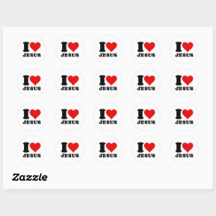 i love Jesus christian quote Classic Round Sticker