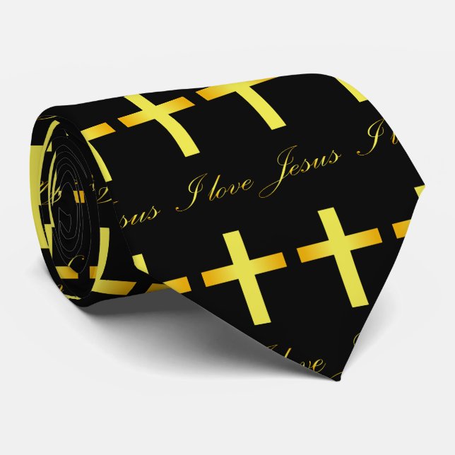 I love Jesus Christian Tie (Rolled)