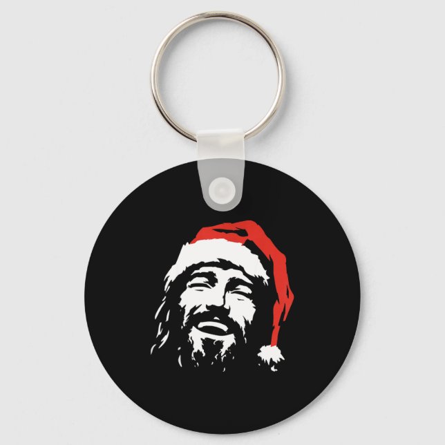 I Love Jesus Christmas Green  Key Ring (Front)