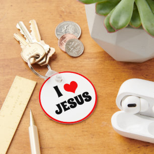 I love Jesus & Christus Heart / Keychain