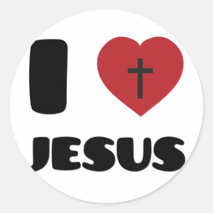 I Love Jesus Classic Round Sticker