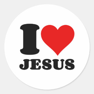 i love jesus classic round sticker