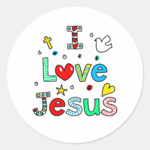 I Love Jesus Classic Round Sticker