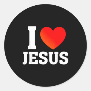 I Love Jesus Classic Round Sticker
