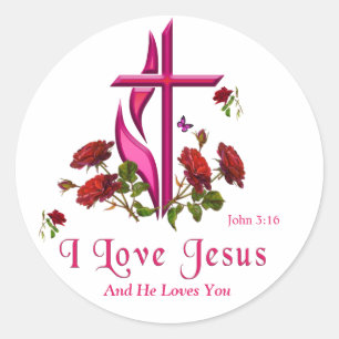 I love Jesus Classic Round Sticker