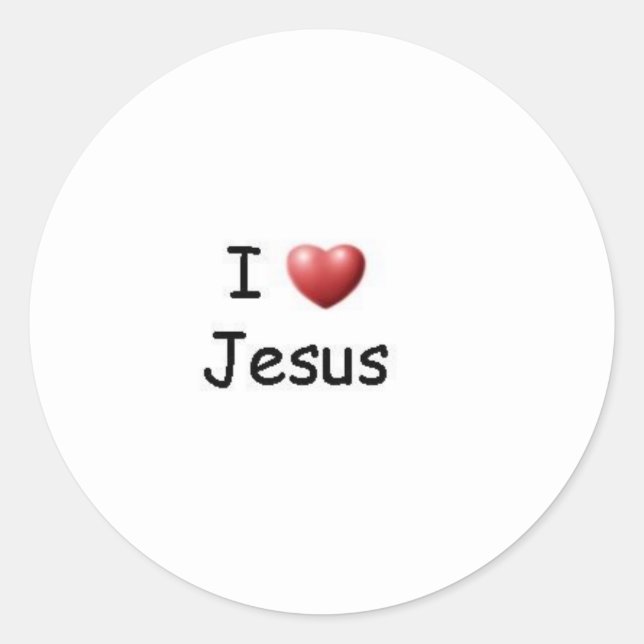 I Love Jesus Classic Round Sticker (Front)
