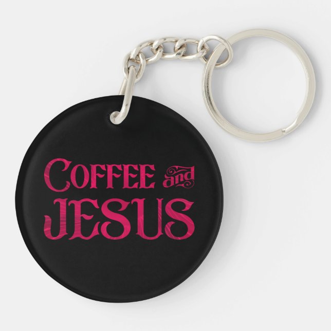 I Love Jesus & Coffee Key Ring (Back)