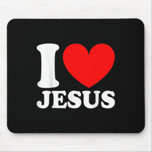 I Love Jesus Cute Religious Christian Religious Mouse Mat