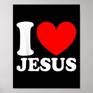 I Love Jesus Cute Religious Christian Religious Poster