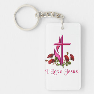 I love Jesus gifts Key Ring
