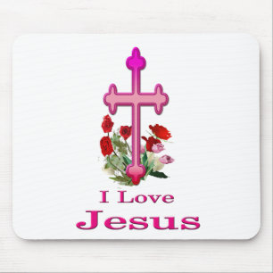 I love Jesus gifts Mouse Mat