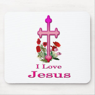 I love Jesus gifts Mouse Mat