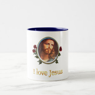 I love Jesus gifts Two-Tone Coffee Mug