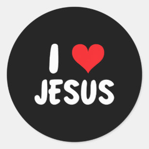 I Love Jesus - Heart - Name  Classic Round Sticker