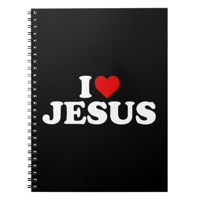 I Love Jesus - Heart Pullover HoodieFeatures a red Notebook (Front)
