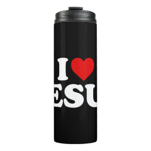 I Love Jesus - Heart Pullover HoodieFeatures a red Thermal Tumbler