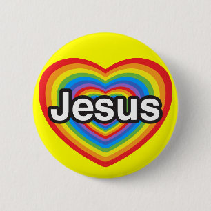I love Jesus. I love you Jesus. Heart 6 Cm Round Badge