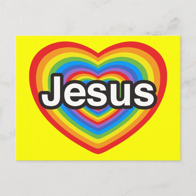 I love Jesus. I love you Jesus. Heart Postcard (Front)