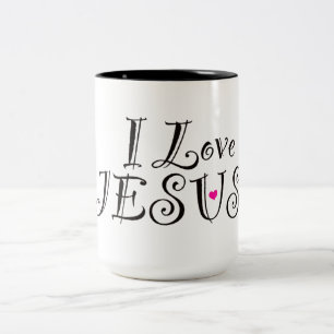 I Love Jesus Inspirational Quote  Two-Tone Coffee Mug