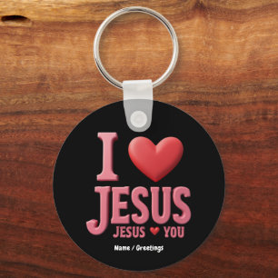 I Love Jesus, Jesus Loves You A Christian Faith Key Ring