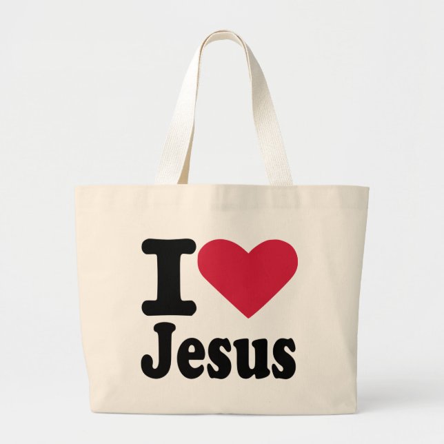 I love Jesus Large Tote Bag (Front)