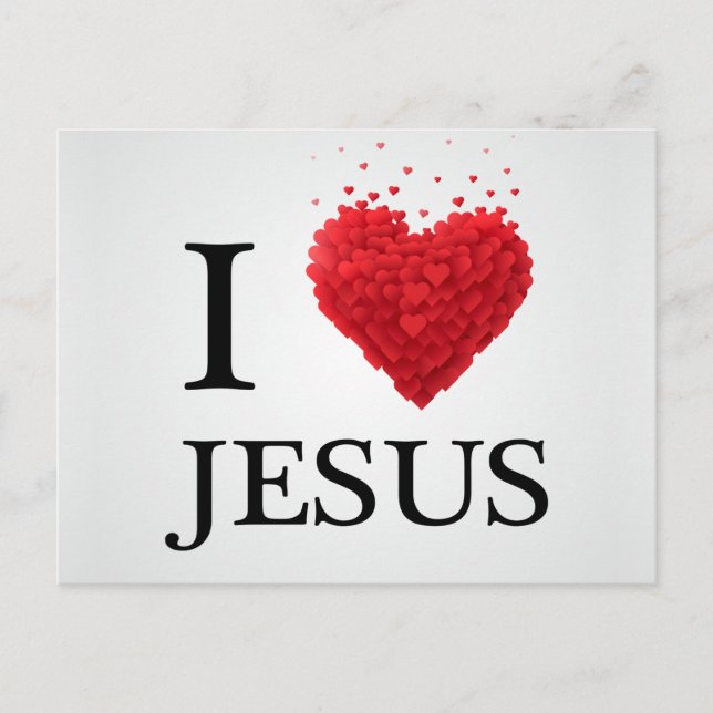 I love Jesus,lovely print of love for Jesus Christ Postcard (Front)