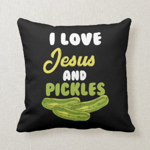 I Love Jesus & Pickles - Religious Vegetarian Pick Cushion