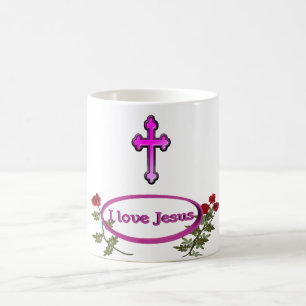 I love Jesus products with roses Coffee Mug