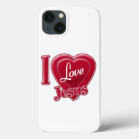 I Love Jesus Red Heart