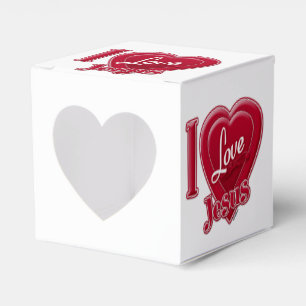 I Love Jesus Red Heart Favour Box