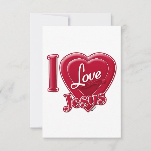 I Love Jesus Red Heart Save The Date (Front)