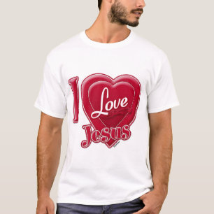 I Love Jesus Red Heart T-Shirt
