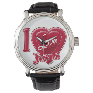 I Love Jesus Red Heart Watch
