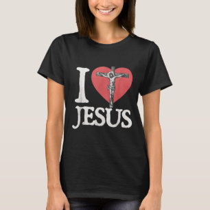 I Love Jesus Retro Christian Religious For Men Wom T-Shirt