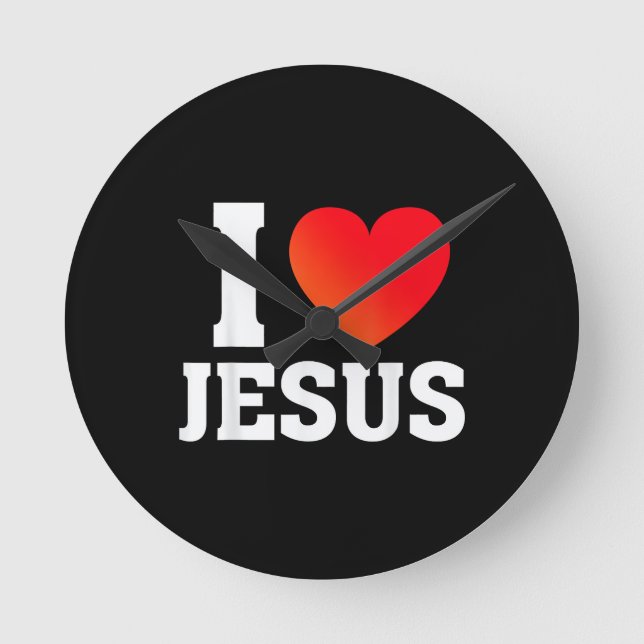 I Love Jesus Round Clock (Front)