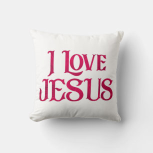 I Love Jesus Typography Quote Cushion