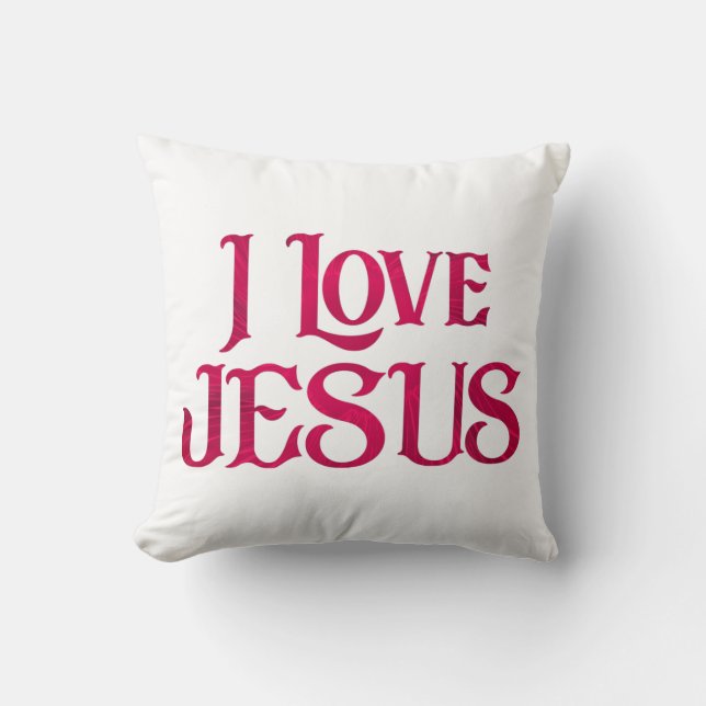 I Love Jesus Typography Quote Cushion (Front)