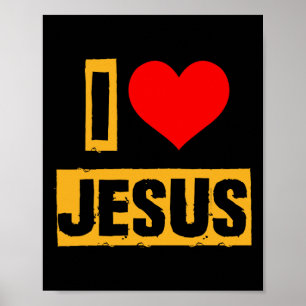 I Love Jesus Valentine Romantic Couple Outfit Poster