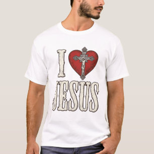 I Love Jesus Vintage Engraving Faith Shirt Design_