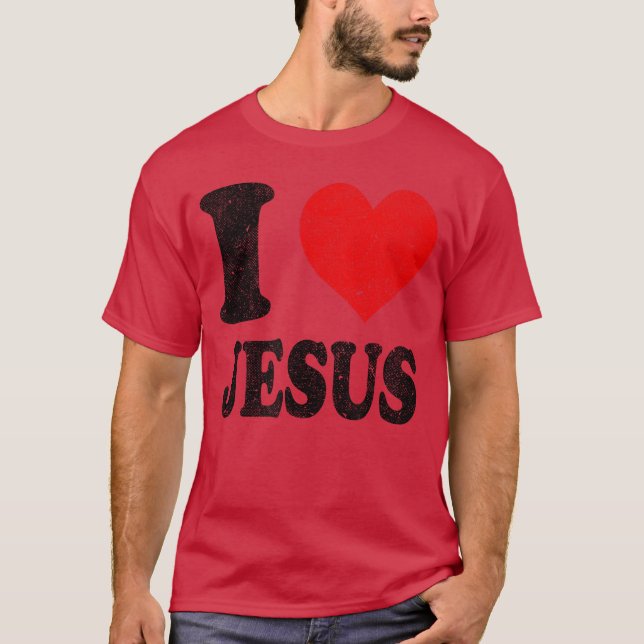 I Love Jesus Vintage family T-Shirt (Front)