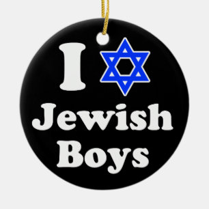 I Love Jewish Boys Ceramic Tree Decoration