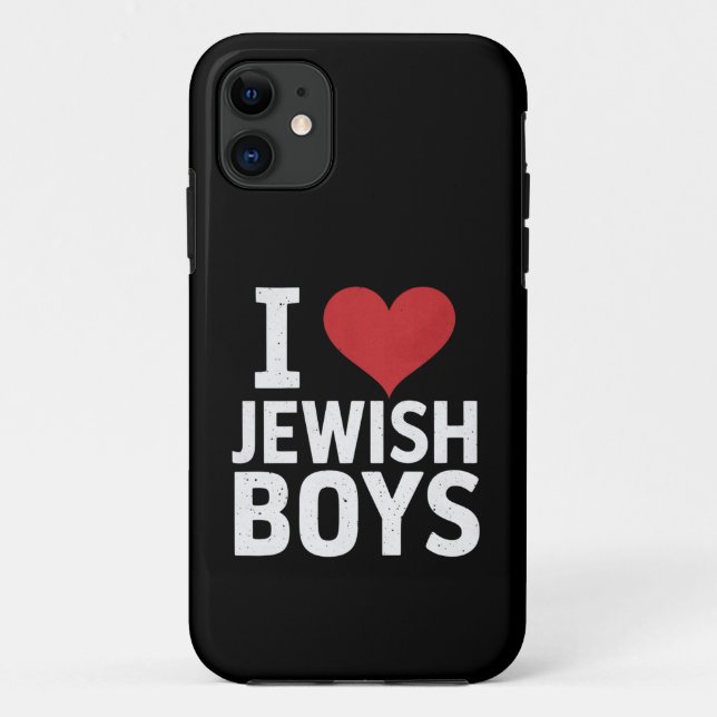 I Love Jewish Boys I Heart Jewish Boys Hanukkah Case-Mate iPhone Case (Back)