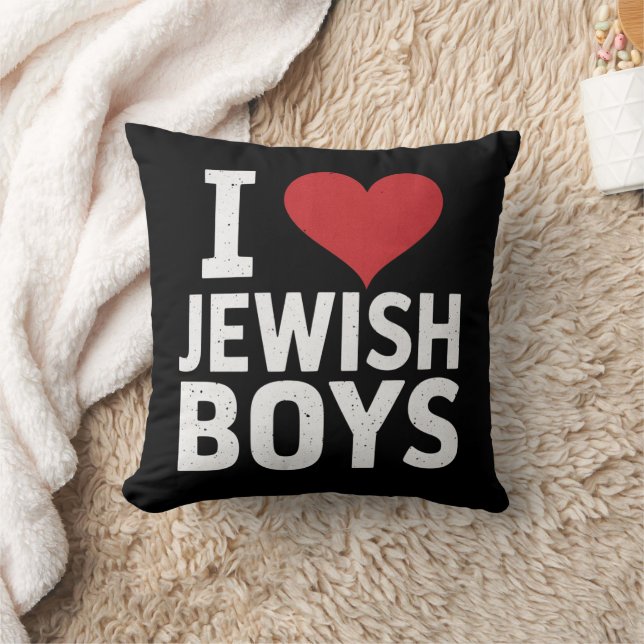 I Love Jewish Boys I Heart Jewish Boys Hanukkah Cushion (Blanket)