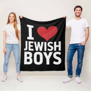 I Love Jewish Boys I Heart Jewish Boys Hanukkah Fleece Blanket