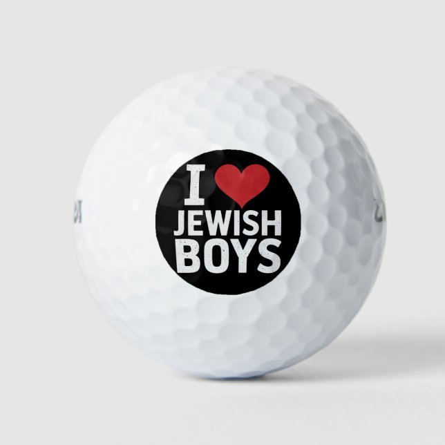 I Love Jewish Boys I Heart Jewish Boys Hanukkah Golf Balls (Front)
