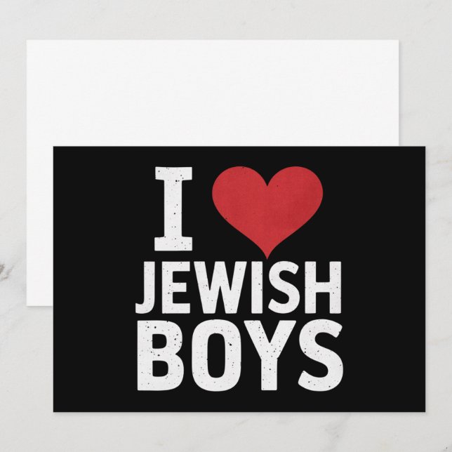 I Love Jewish Boys I Heart Jewish Boys Hanukkah Invitation (Front/Back)