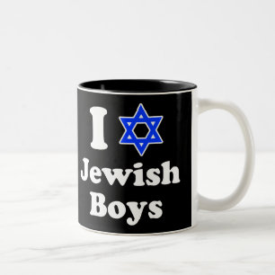 I Love Jewish Boys Two-Tone Coffee Mug