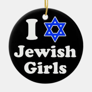 I Love Jewish Girls Ceramic Tree Decoration