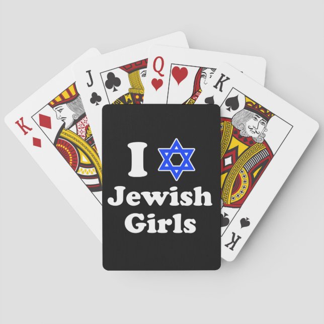 I Love Jewish Girls Playing Cards (Back)